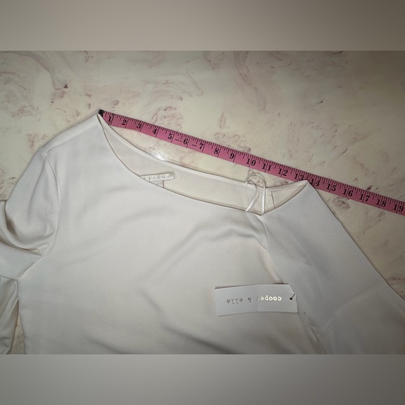 Cooper & Ella Eggshell White Off-The-Shoulder Blouse w/ Flutter Sleeves - Picture 5 of 8
